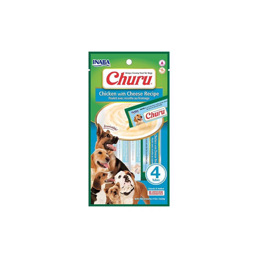 Churu Para Cães Purê Sabor Frango e Queijo 56g