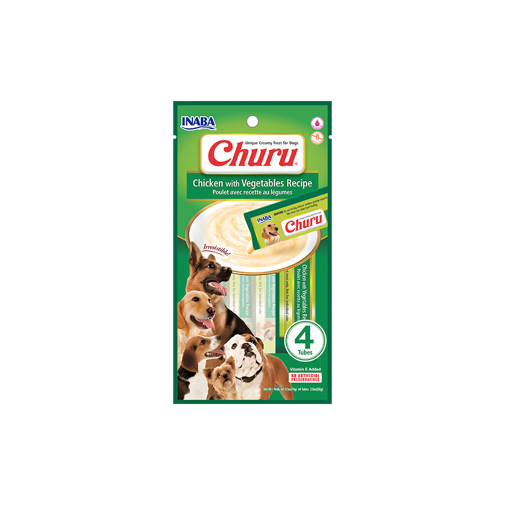 Churu Para Cães Purê Sabor Frango e Vegetais 56g