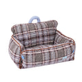Cama Sofá para Pets Vintage Xadrez com Lateral Retrátil - Zeze