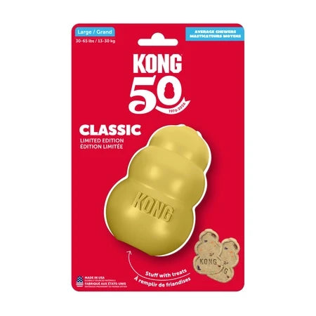 KONG Classic Edição Comemorativa 50 Anos – Brinquedo Recheável para Cães
