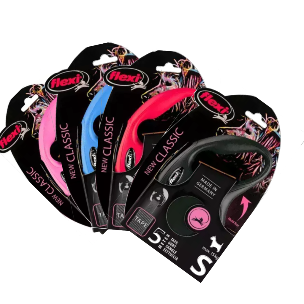 Guia Retrátil Flexi New Classic Fita - 5 metros p/cães -