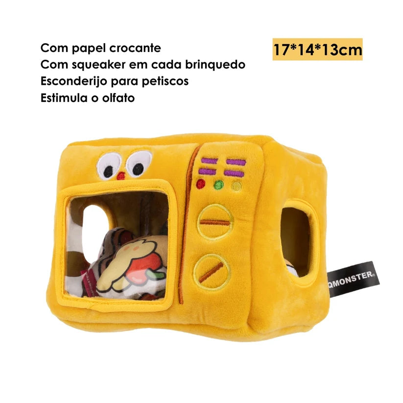 Brinquedo Interativo Olfativo 5 em 1 Esconde Caixa Mágica Micro-ondas - QMonster