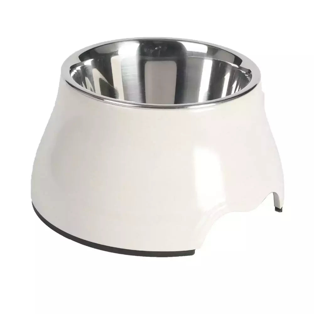 Comedouro Ou Bebedouro Elevado Inox Branco Oikos Animal