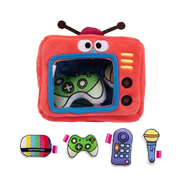 Brinquedo Interativo Olfativo 5 em 1 Esconde Caixa Mágica TV - QMonster