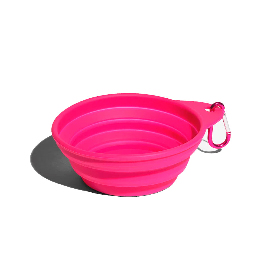Comedouro para viajem Zeedog Go Bowl Rosa para cachorro e gato