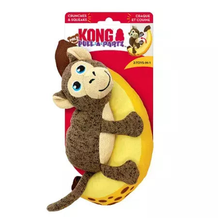 Kong Pull a Partz Macaco Médio - Pelúcia para Cachorros