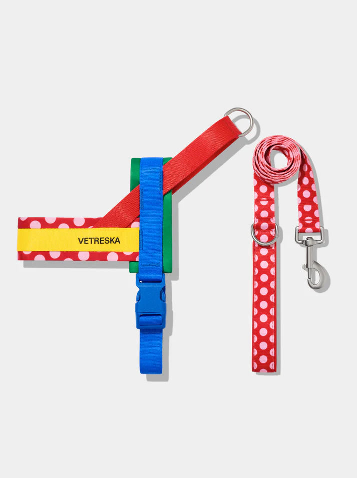 Vetreska Chroma Red Pet Harness & Leash Set - Conjunto Peitoral e Guia