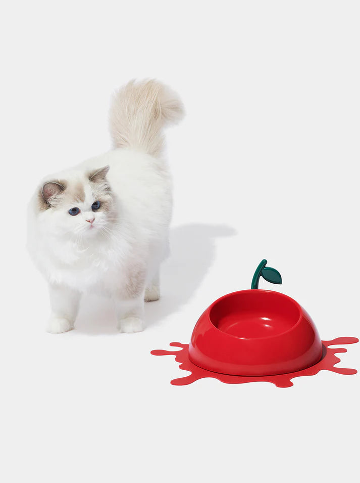 Vetreska Juicy Cherry Pet Bowl, Spoon & Mat Set - Comedouro para Cães e Gatos