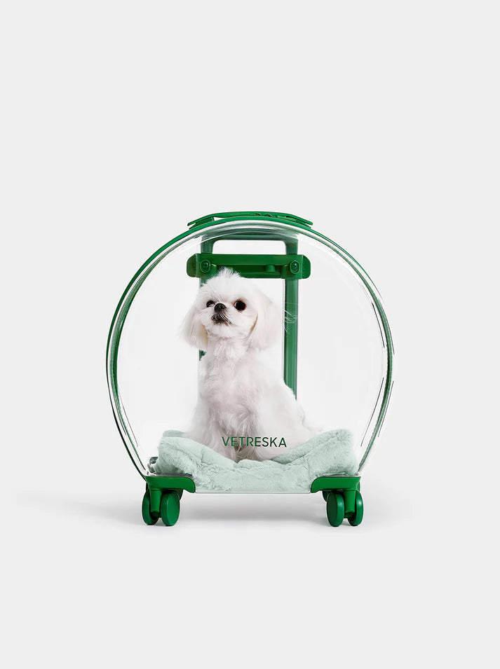 Vetreska Bubble Pet Carrier Green and Transparent - Mochila com Rodinhas