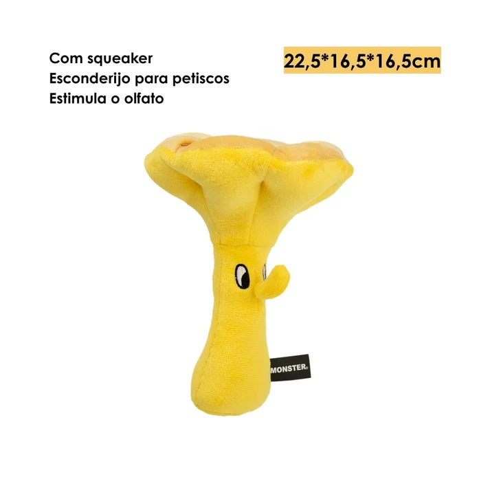 Brinquedo Interativo Olfativo Cogumelo Curioso Amarelo QMonster