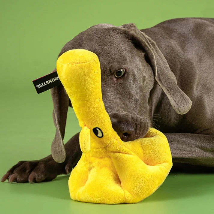 Brinquedo Interativo Olfativo Cogumelo Curioso Amarelo QMonster
