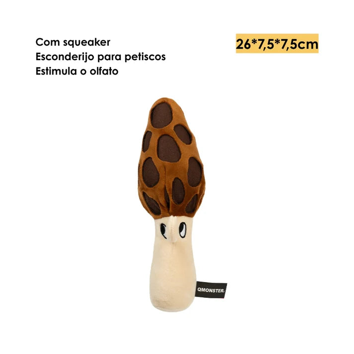 Brinquedo Interativo Olfativo Cogumelo Curioso Marrom - QMonster