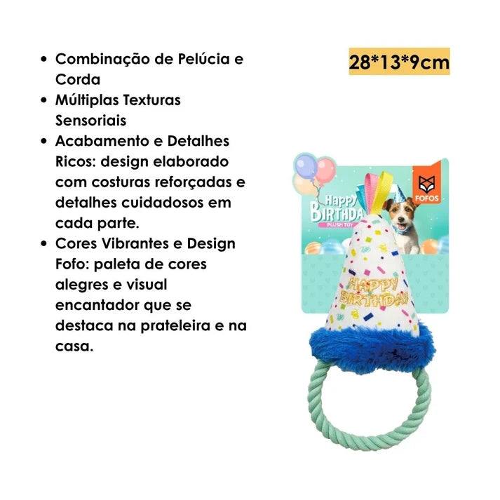 Brinquedo de Pelúcia Feliz Aniversário Gorro FOFOS