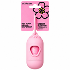 Vetreska Cherry Blossom Poop Bags & Dispenser Set - 1 Cata Caca + 1 Rolo