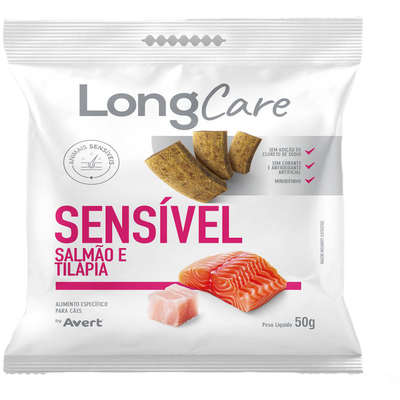 Petisco Funcional LongCare Sensível Salmão e Tilápia para Cães