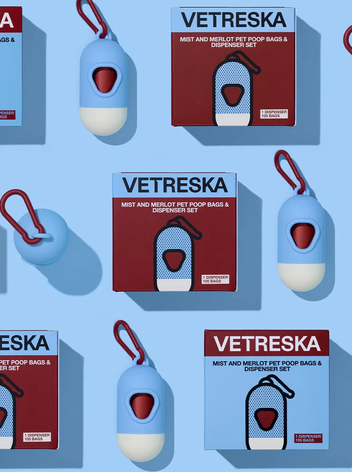 Vetreska Mist And Merlot Peep Poop Bags & Dispenser - 1 Cata Caca + 1 rolo