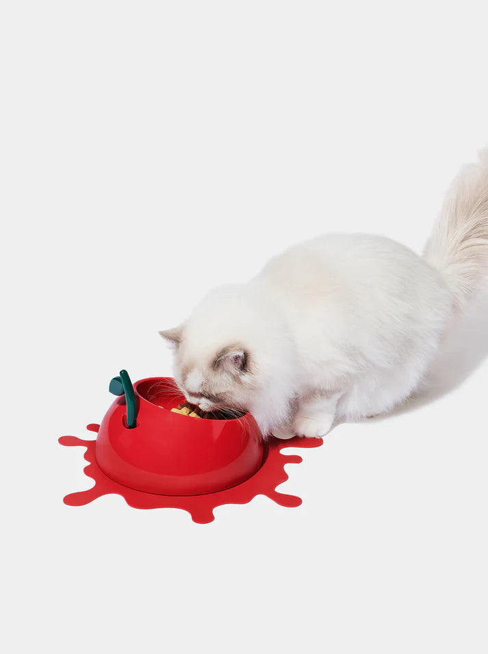 Vetreska Juicy Cherry Pet Bowl, Spoon & Mat Set - Comedouro para Cães e Gatos