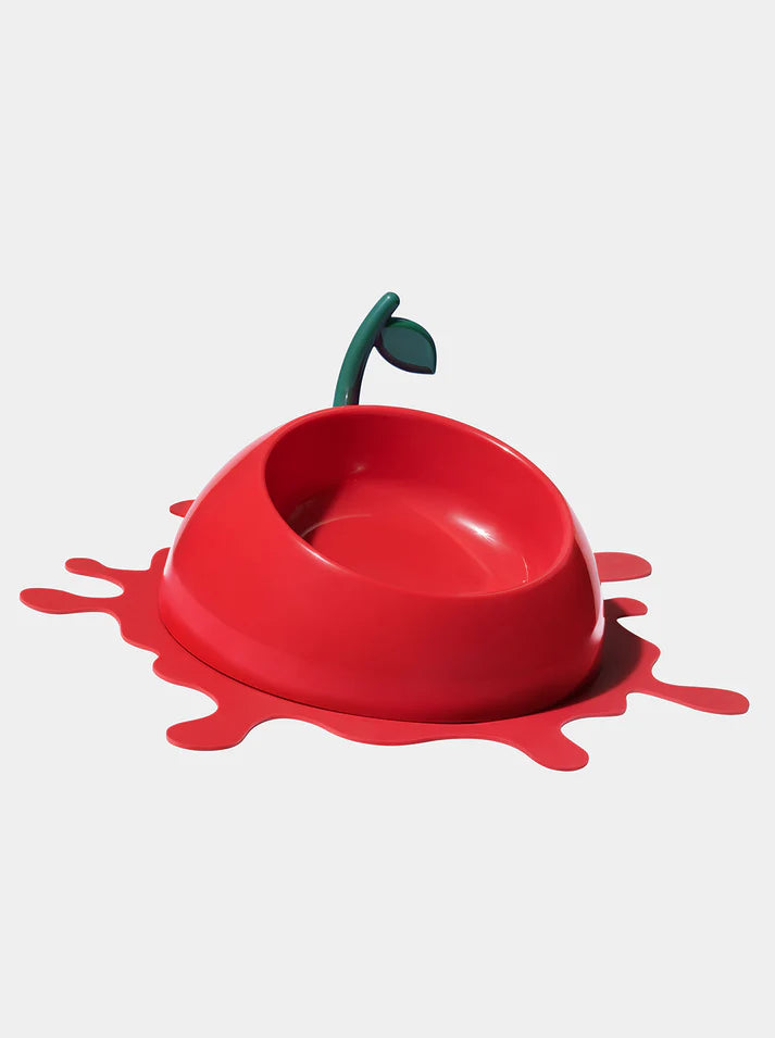 Vetreska Juicy Cherry Pet Bowl, Spoon & Mat Set - Comedouro para Cães e Gatos