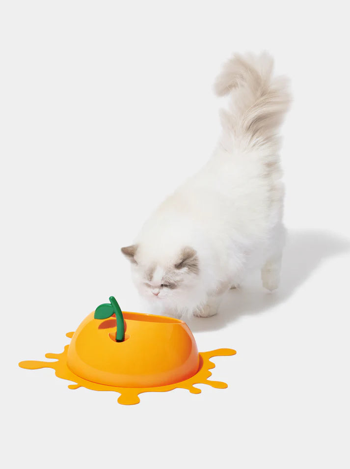 Vetreska Juicy Tangerine Pet Bowl, Spoon & Mat Set Bowl - Comedouro para Cães e Gatos
