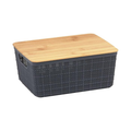 Organizadora Oikos Cinza 4L com tampa de Bambu - Organizador para brinquedos