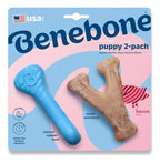 Benebone Puppy 2-Pack Rubber Osso de Borracha e Wishbone Bacon