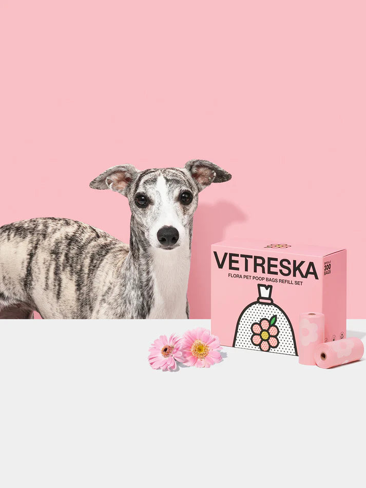 Vetreska Flora Poop Bags - Conjunto de Sacos Cata Caca 12 Rolos