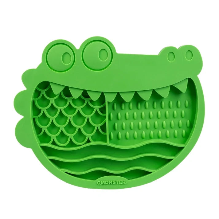 Tapete de Lamber de Silicone para Pets Feliz Crocodilo QMonster