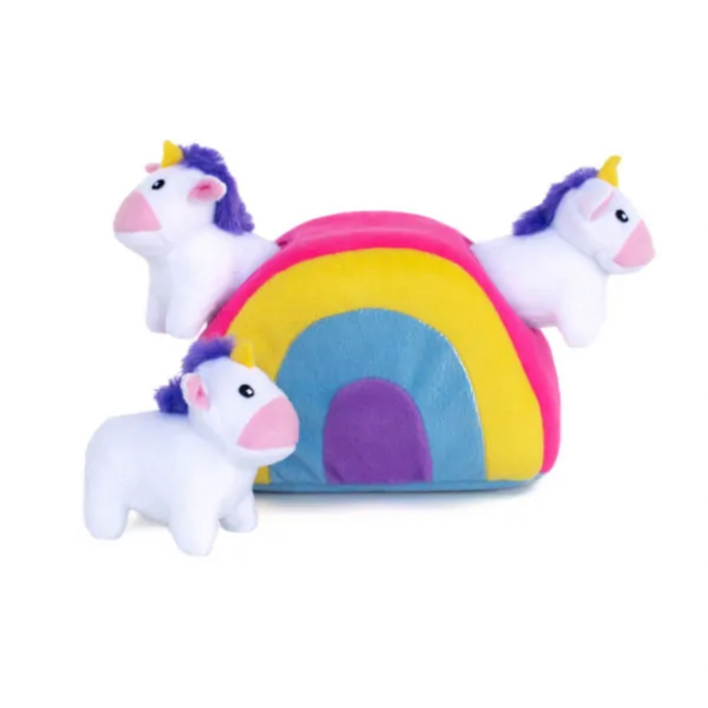 Burrow Zippy Paws Arco-Íris Unicórnio - Pelúcia Esconde-Esconde Interativa