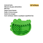 Tapete de Lamber de Silicone para Pets Feliz Crocodilo QMonster