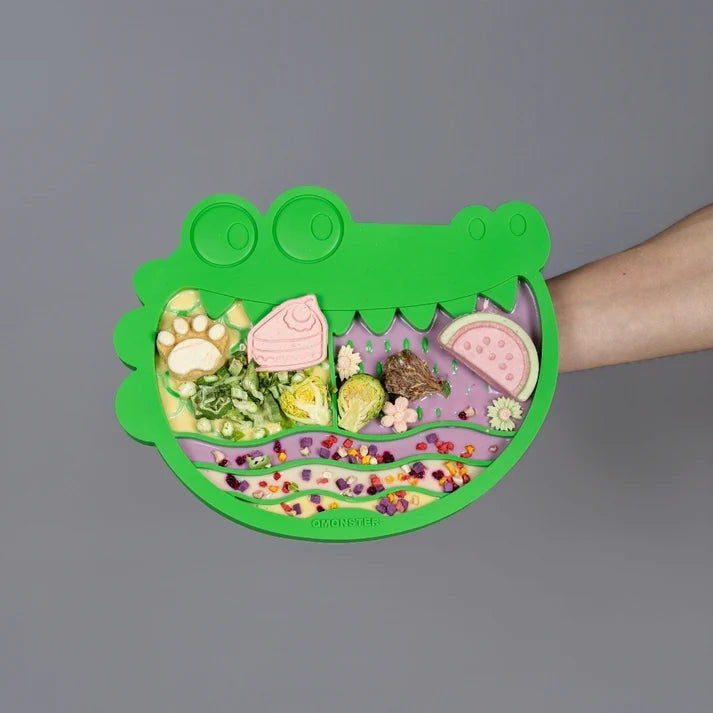Tapete de Lamber de Silicone para Pets Feliz Crocodilo QMonster