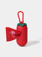 Vetreska Strawberry Poop Bags & Dispenser Set - 1 Cata Caca + 12 Rolos