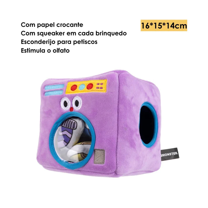 Brinquedo Interativo Olfativo 5 em 1 Esconde Caixa Mágica Lavadora - QMonster