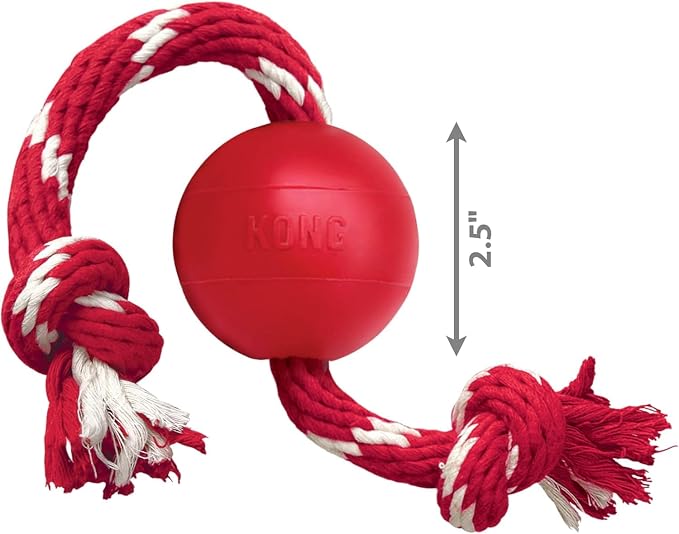Brinquedo KONG Bola com Corda para Cães de até 16 kg