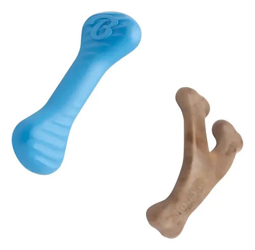 Benebone Puppy 2-Pack Rubber Osso de Borracha e Wishbone Bacon