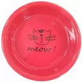 Comedouro de Porcelana Gato Meow Vermelho