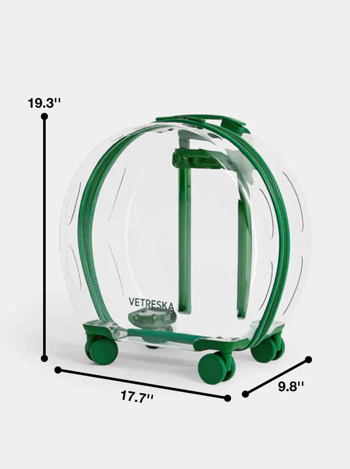 Vetreska Bubble Pet Carrier Green and Transparent - Mochila com Rodinhas