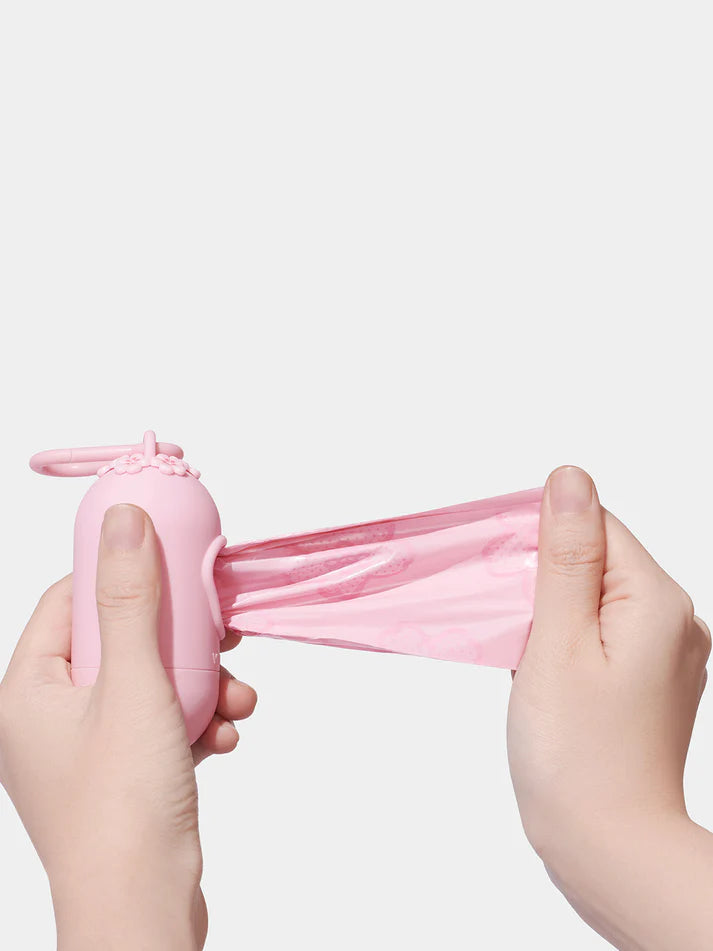Vetreska Cherry Blossom Poop Bags & Dispenser Set - 1 Cata Caca + 1 Rolo