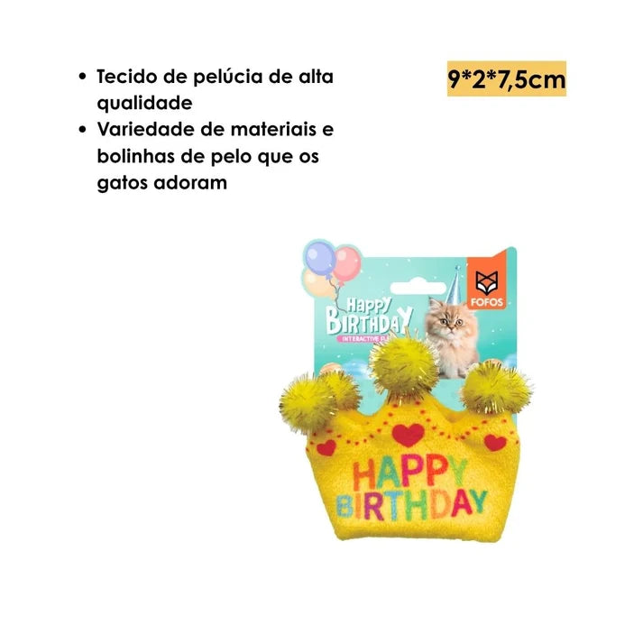 Brinquedo de Pelúcia Feliz Aniversário Coroa FOFOS