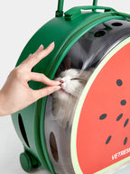 Vetreska Bubble Pet Carrier Green Color Block - Mochila com Rodinhas