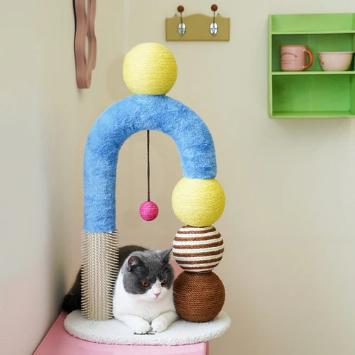 Arranhador Brinquedo para Gatos Arco com Bola Artístico - Zeze