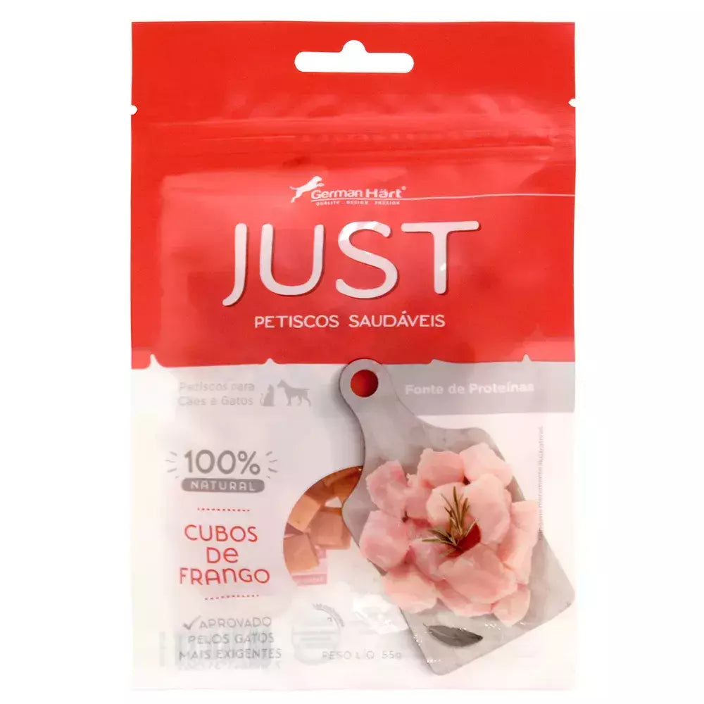 Petisco Just Cubos de Frango Para Cães e Gatos 55g