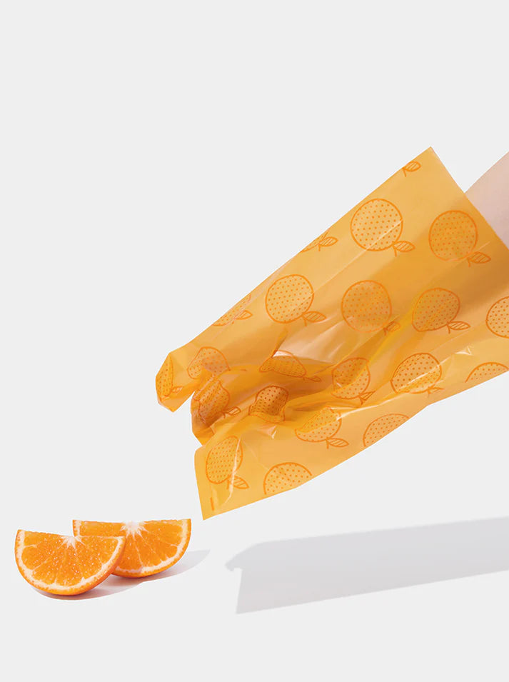 Vetreska Tangerine Poop Bags & Dispenser Set - 1 Cata Caca + 1 Rolo