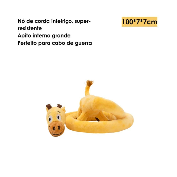 Brinquedo Interativo com Corda Animais Esticadinhos Girafa QMonster