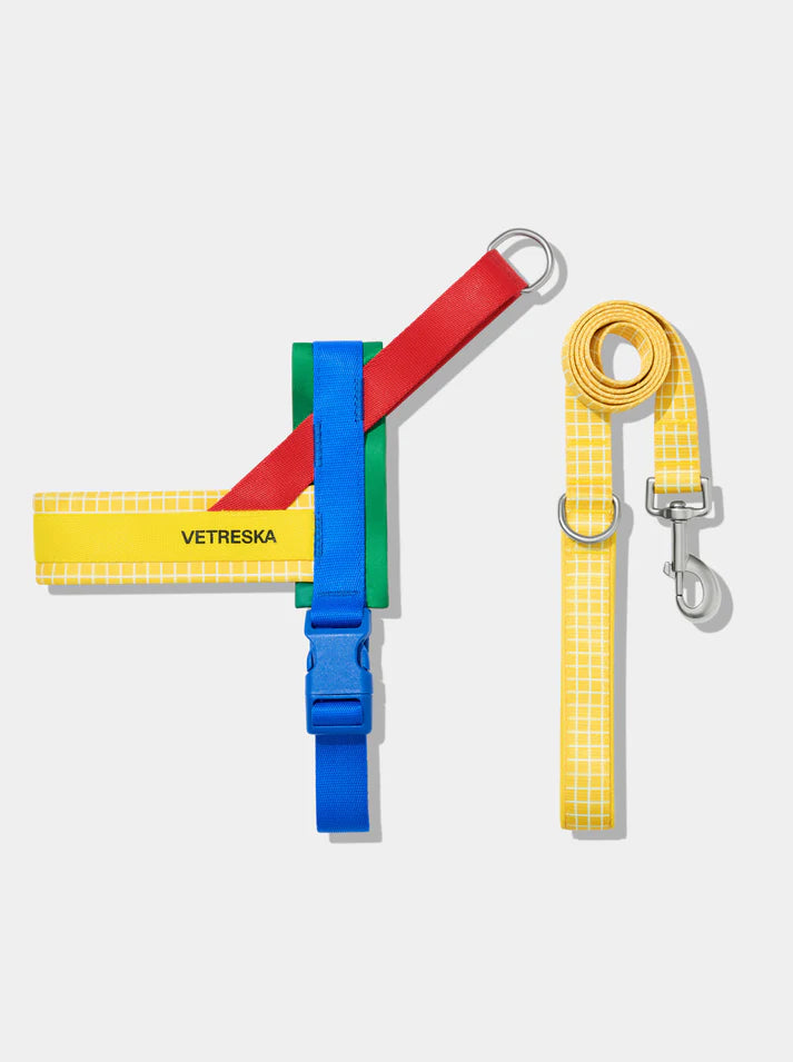 Vetreska Chroma Yellow Pet Harness & Leash Pet - Conjunto Peitoral e Guia