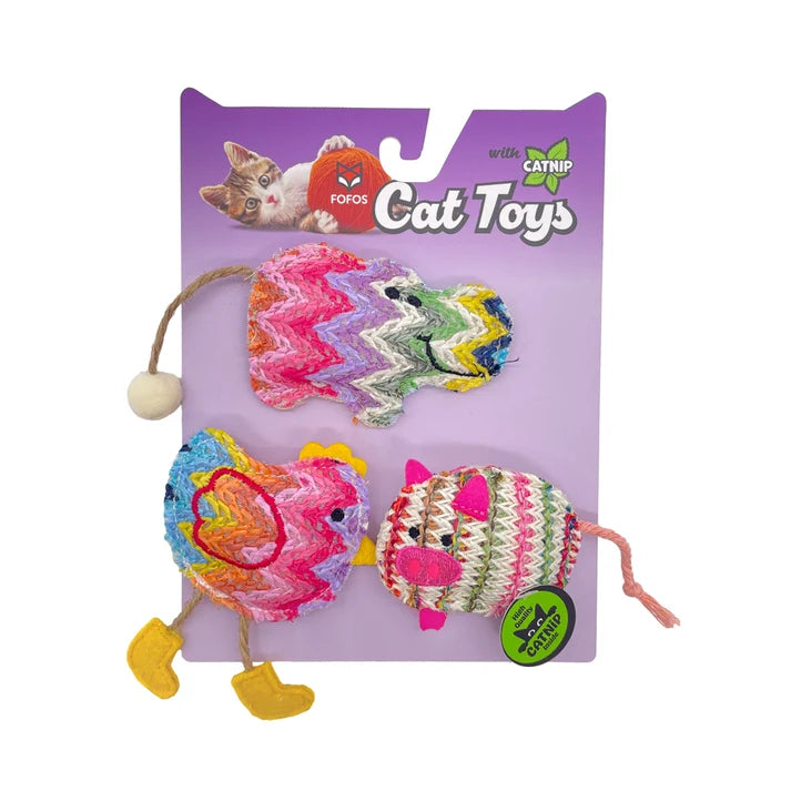 Brinquedos Animais Boho com Catnip e Sisal FOFOS