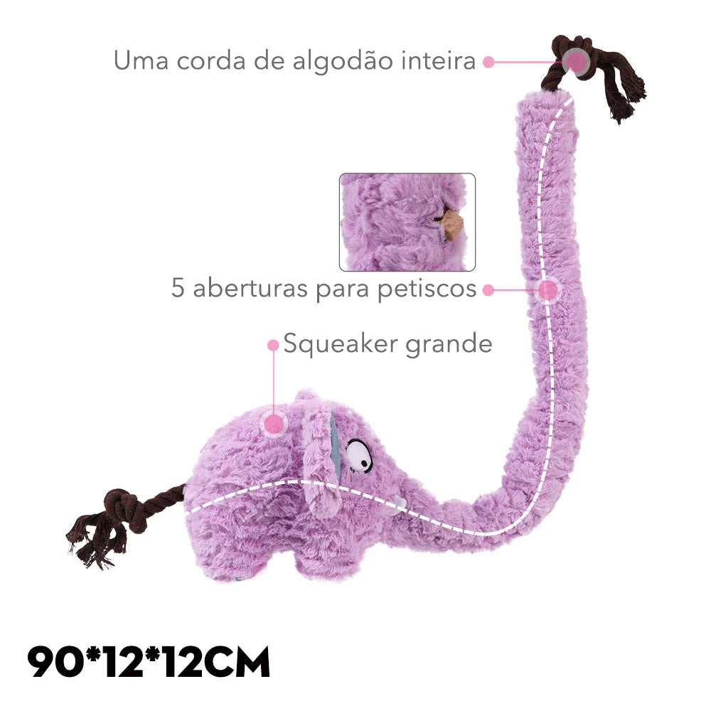 Qmonster Brinquedo para cachorro - Elefante de Tromba Longa - Roxo