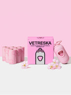 Vetreska Cherry Blossom Poop Bags & Dispenser Set - 1 Cata Caca + 12 Rolos