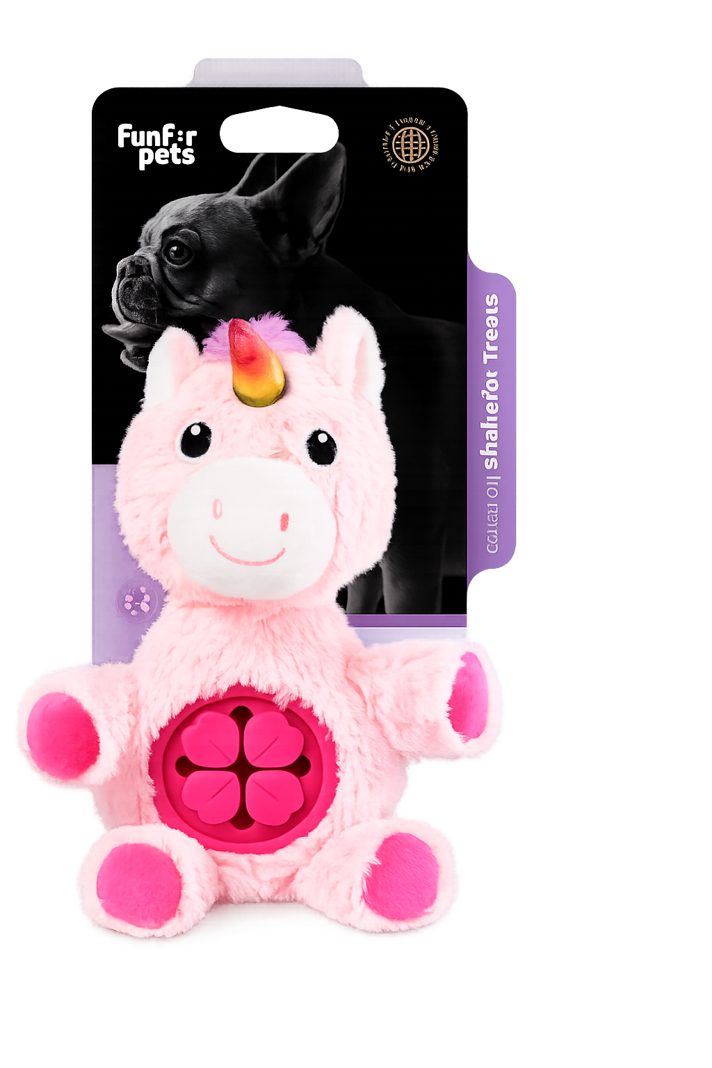 Funforpets Plush Unicorn Snack Holder - Brinquedo Esconde Petisco Unicórnio