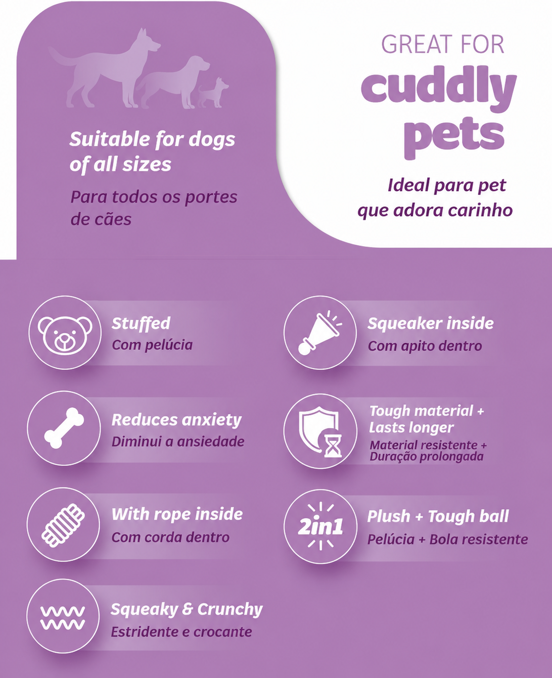 Funforpets Fluffy Plush Monkey With Sound - Naninha Interativa de Pelúcia para Cães - Macaco