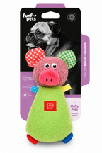 Funforpets Fluffy Plush Pig With Sound - Naninha Interativa de Pelúcia para Cães - Porco